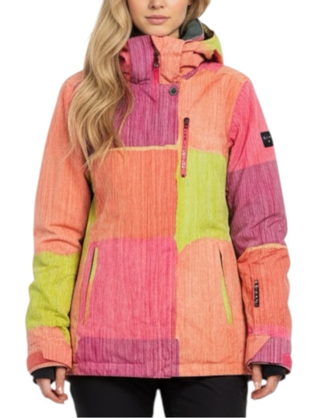 Roxy Red Anarchy 15K Ski Jacket Womens Large Long Slim Fit Insulated Hooded Coat